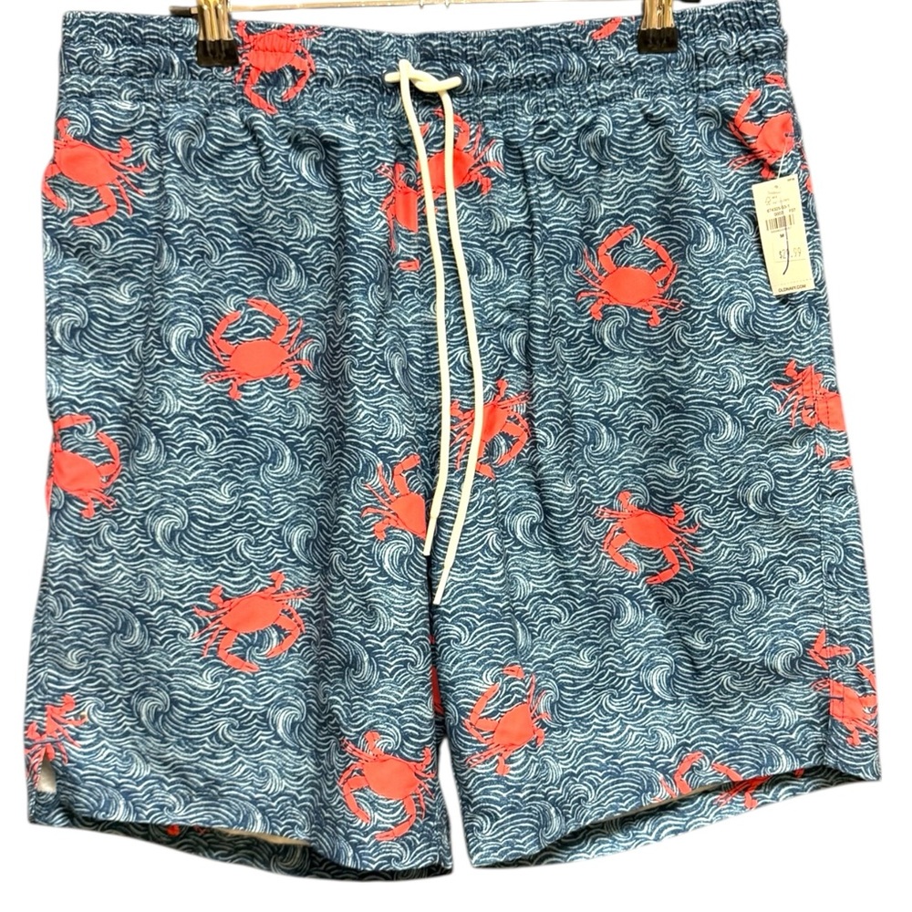 Old Navy Printed Swim Trunks‎ Small Crabs Pattern Medium 8" Inseam NWT